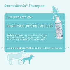DermaBenSs champú en uso durante baño de perro para control de sebo