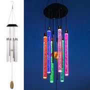 DesGully front view showing full 37-inch solar wind chime and colorful glow