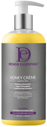Design Essentials honey creme front bottle showing label and size, highlights hydration