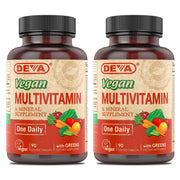 DEVA vista frontal del envase que muestra el pack y beneficios veganos