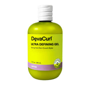 DevaCurl envase frontal del gel mostrando fijación fuerte y tamaño