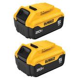 DEWALT 20V MAX 5Ah front view showing compact design and brand reliability