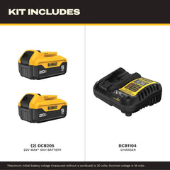 DEWALT battery close-up on terminals for secure connection benefit
