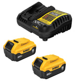 DEWALT 20V MAX battery front packaging showing pack and quick benefit