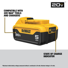 DEWALT battery installed in outdoor trimmer demonstrating tool readiness benefit