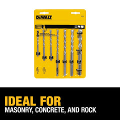 DEWALT bits installed in hammer drill drilling concrete for efficiency