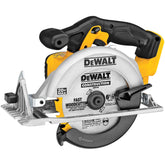 DEWALT circular saw front view showing compact profile and portability benefit