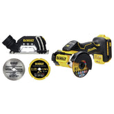 DEWALT cut-off tool front view showing compact body and controls for easier handling