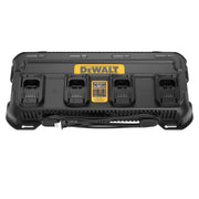 DEWALT DCB1404 front view showing four charging ports and compact design benefit