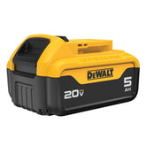 DEWALT batería DCB205 frontal mostrando diseño robusto y compatibilidad 20V MAX