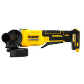 DEWALT DCG408B front view showing compact grinder and paddle-switch for easy control