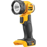 DEWALT front view of DCL040 work light showing controls and compact housing for convenience