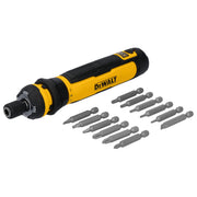 DEWALT front view of cordless screwdriver showing compact design and ergonomic grip benefit
