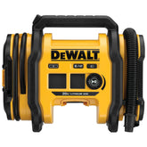DEWALT inflator front view showing compact design and portability benefit