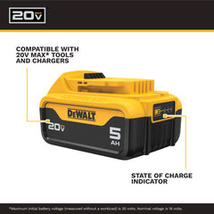 DEWALT two-pack side profile emphasizing extra runtime and easy swaps