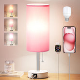 Dicoool vista frontal en mesita rosa aporta iluminación cálida y decoración