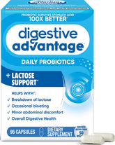 Digestive Advantage frasco frontal mostrando cápsulas y beneficios claros