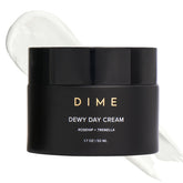 DIME Dewy Day Cream front jar showing label and benefits
