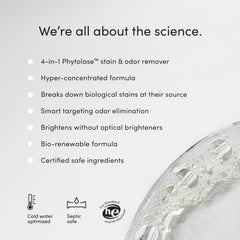 Etiqueta del producto Dirty Labs con ingredientes y certificaciones visibles para seguridad
