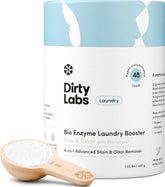 Dirty Labs front packaging showing scent-free booster and load count benefit