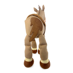Disney Store Bullseye faux-suede saddle and golden stirrups highlighting realistic texture