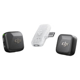 DJI Mic Mini frontal con accesorios mostrando portabilidad y facilidad