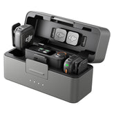 DJI Mic 3 kit front view showing transmitters, receiver and charging case for quick setup