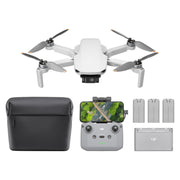 DJI Mini 4K frente del paquete mostrando contenido y portabilidad