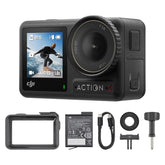 DJI Osmo Action 4 front view showing compact design and quick access controls