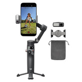 DJI Osmo Mobile 8 front view showing stabilizer and mounted phone, improved framing