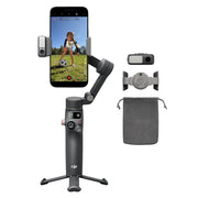 DJI Osmo Mobile 8 front view showing stabilizer and mounted phone, improved framing