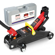 DNA MOTORING gato hidráulico vista frontal con base estable y elevación segura