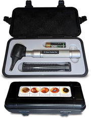 Doctor Mom otoscope front view showing compact durable body and head