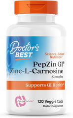 Doctor's BEST envase frontal mostrando PepZin GI y beneficios digestivos