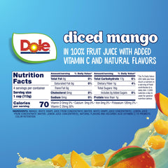 Dole close-up textura de trozos de mango jugosos y firmes