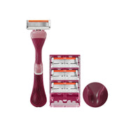 Dollar Shave Club mango maroon frontal mostrando agarre ergonómico y control