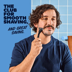 Dollar Shave Club close-up de la tira JUICY lubricante, deslizamiento cómodo