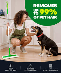 Domudy toallita en uso recogiendo pelo de mascota eficazmente
