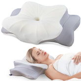 DONAMA front view of contour pillow showing ergonomic shape and immediate neck benefit