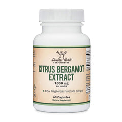 Double Wood frontal del envase de bergamot para identificar producto y dosis