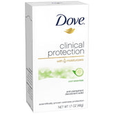 Dove Clinical Protection frontal mostrando el envase y la fragancia refrescante