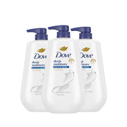 Dove bottle front packaging showing label and pump for easy dispensing