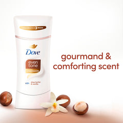 Dove Even Tone cerca de la crema en barra mostrando textura cremosa y suavidad