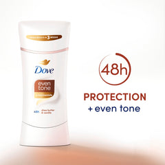 Dove Even Tone aplicado en axila demostrando protección y acabado sin residuos
