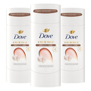 Dove Even Tone frontal del paquete mostrando las tres barras y beneficio hidratante