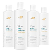 Dove pack frontal Daily Moisture mostrando envases y beneficio hidratante