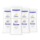 Dove pack frontal Sheer Fresh mostrando cuatro sticks y ventaja de duración