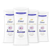 Dove pack frontal Sheer Fresh mostrando cuatro sticks y ventaja de duración