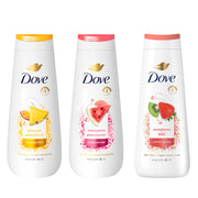 Dove pack verano frontal mostrando los tres envases grandes para hidratación duradera