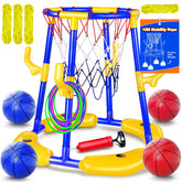 Doviden front view of floating hoop showing stability and family fun